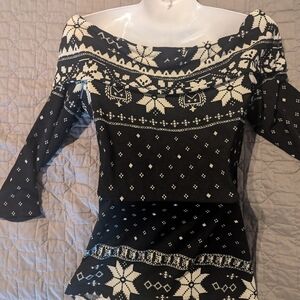 Snowflake off the shoulder sweater